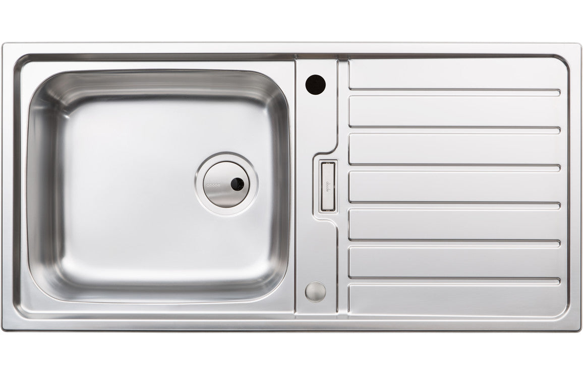 Abode Neron 1B &amp; Drainer Inset Sink - Stainless Steel