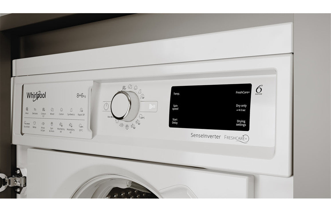 Whirlpool BI WDWG 861485 UK B/I 8/6kg 1400rpm Washer Dryer