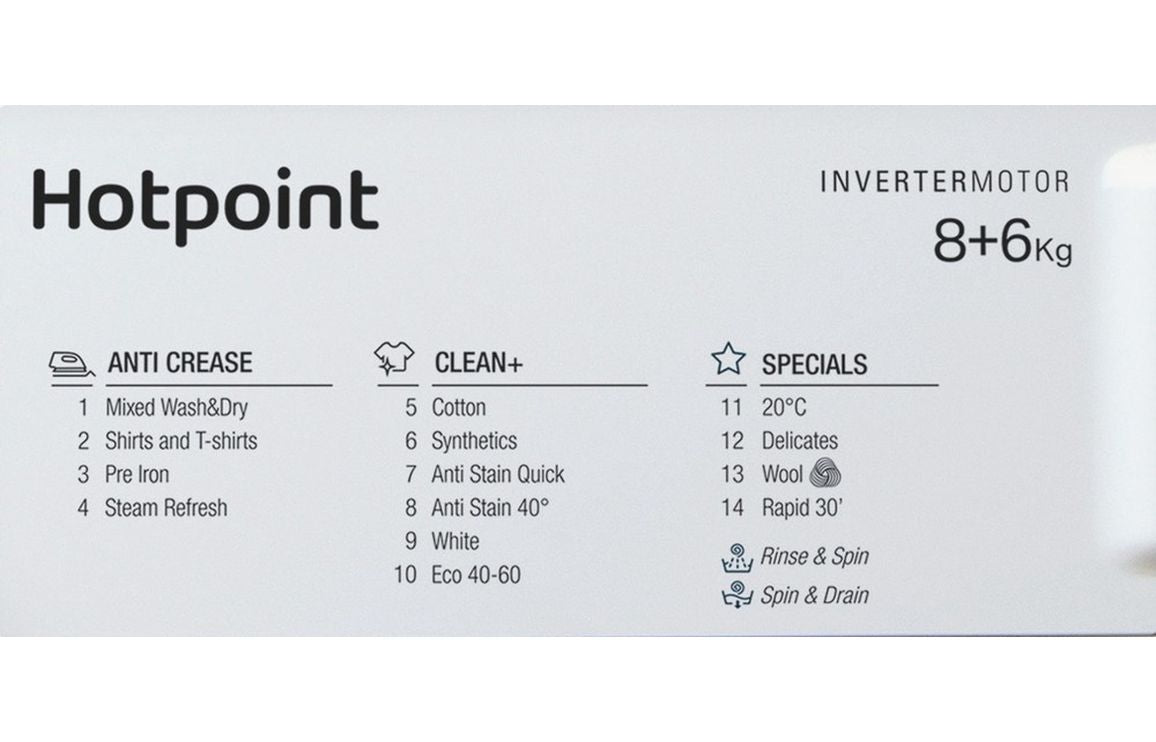 Hotpoint BI WDHG 861485 UK B/I 8/6kg 1400rpm Washer Dryer