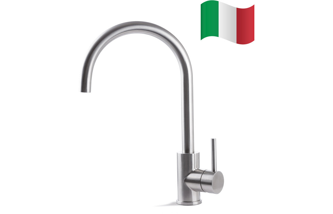 Prima+ Tiber Single Lever Round Mixer Tap - Stainless Steel