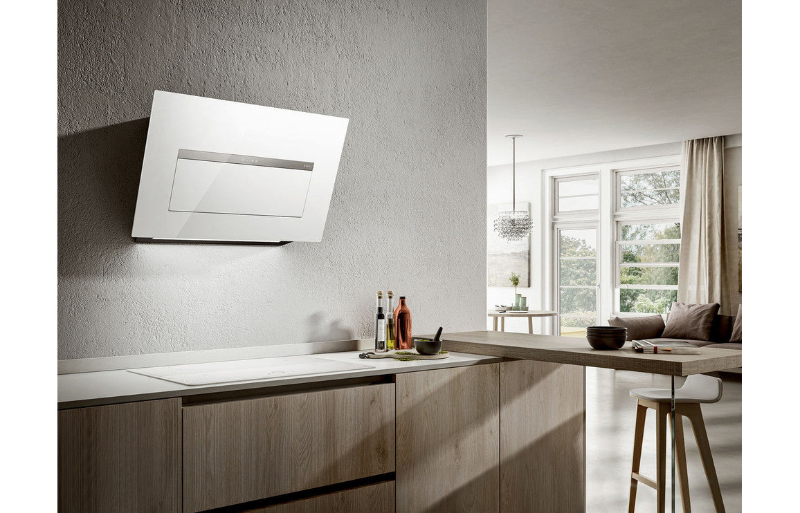 Elica Bloom-S 85cm Chimney Hood - White Glass