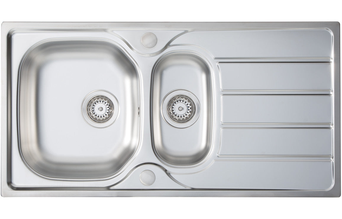 Prima 1.5B 965x500mm Inset Sink - Stainless Steel