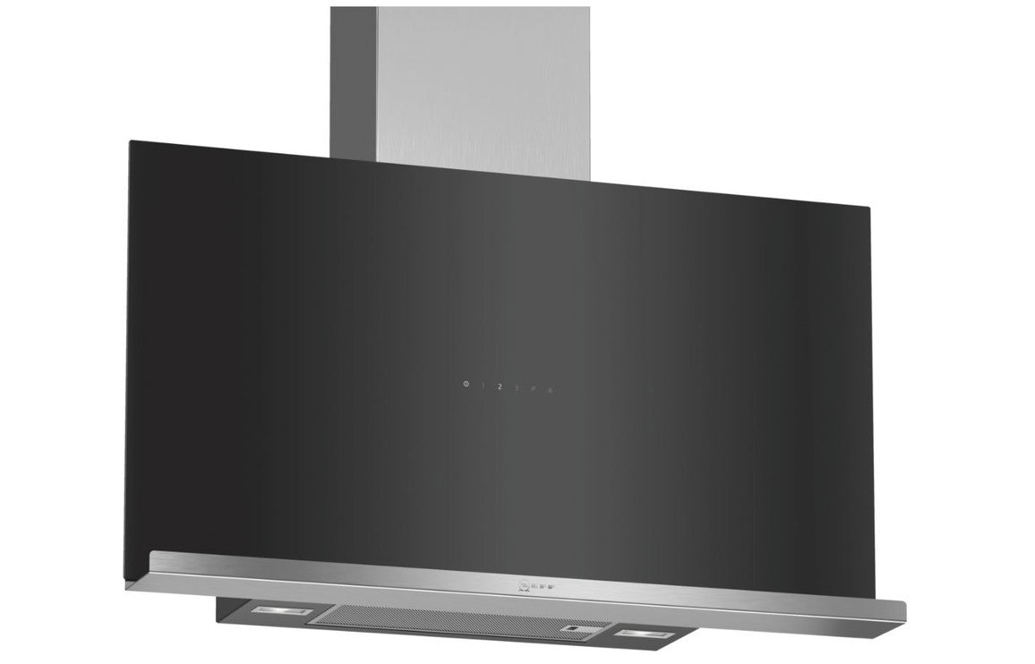 Neff N70 D95FRM1S0B 90cm Flat Glass Chimney Hood With Shelf - Black