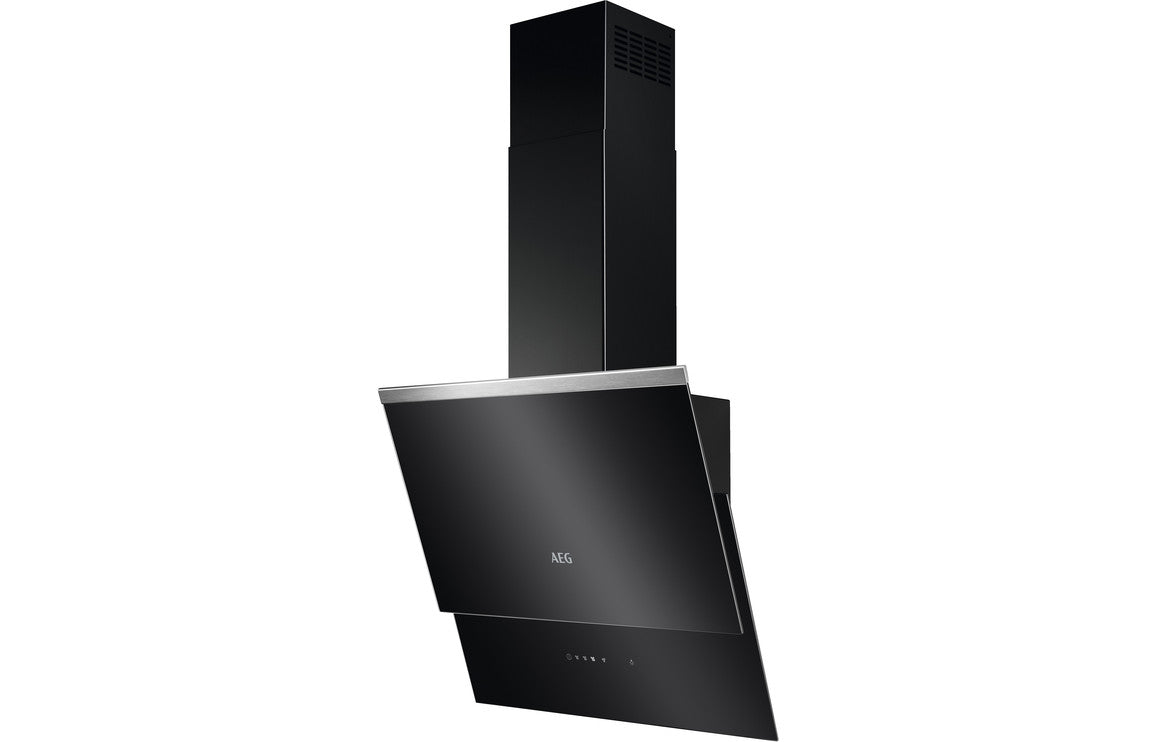 AEG DVB5560B 55cm Angled Chimney Hood - Black Glass