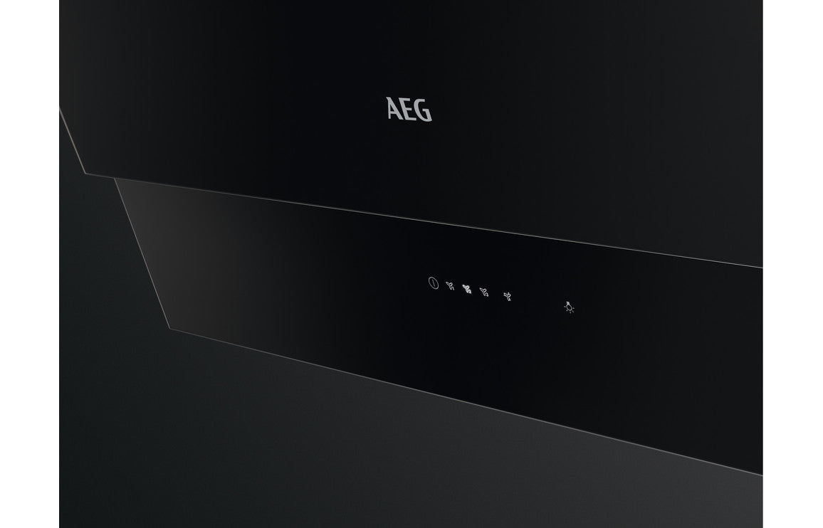 AEG DVB5860B 80cm Angled Chimney Hood - Black Glass