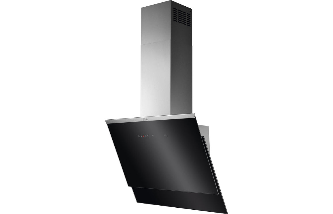 AEG DVE5671HG 60cm Vertical Chimney Hood - Black Glass &amp; Stainless Steel