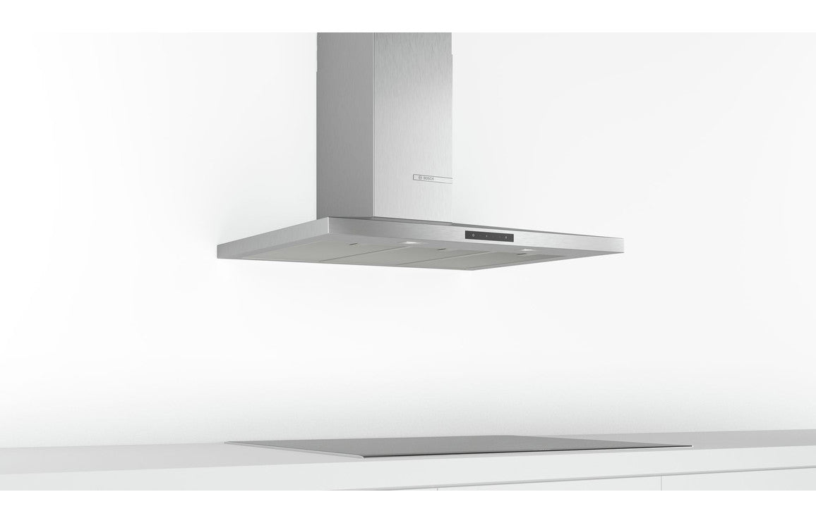 Bosch Series 4 DWQ96DM50B 90cm Slim Pyramid Chimney Hood - Brushed Steel