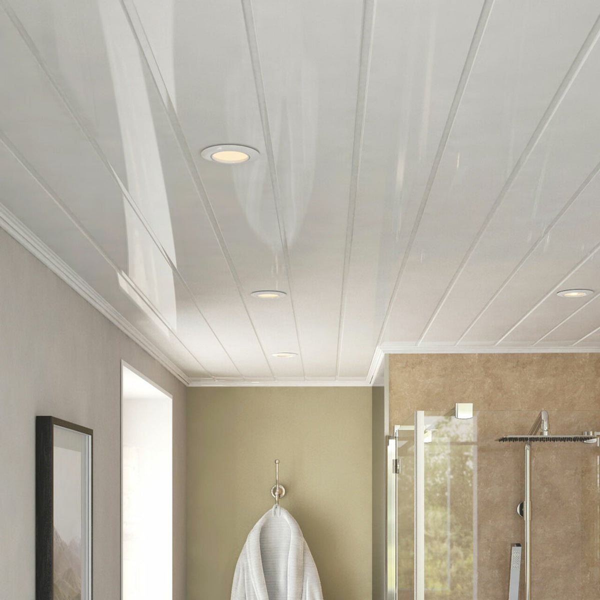 PVC Ceiling Panels - Double White Gloss - 2.7m