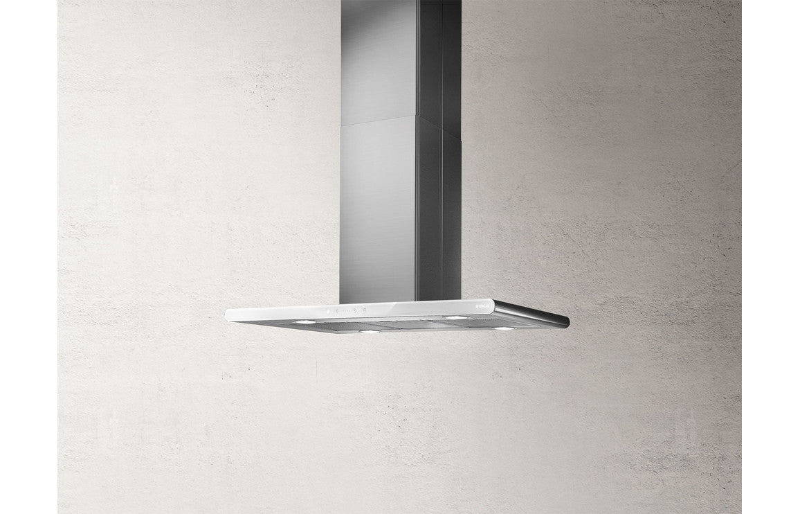 Elica Galaxy 90cm Island Hood - Stainless Steel &amp; White Glass