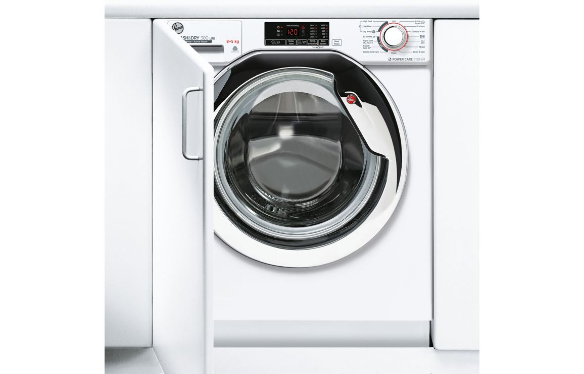 Hoover H500 HBDS 485D1ACE-80 B/I 8/5kg 1400rpm Washer Dryer - White With Chrome Door