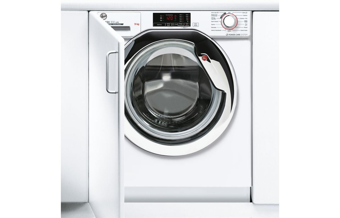 Hoover H300 HBWS 59D1ACE-80 B/I 9kg 1500rpm Washing Machine - White With Chrome Door