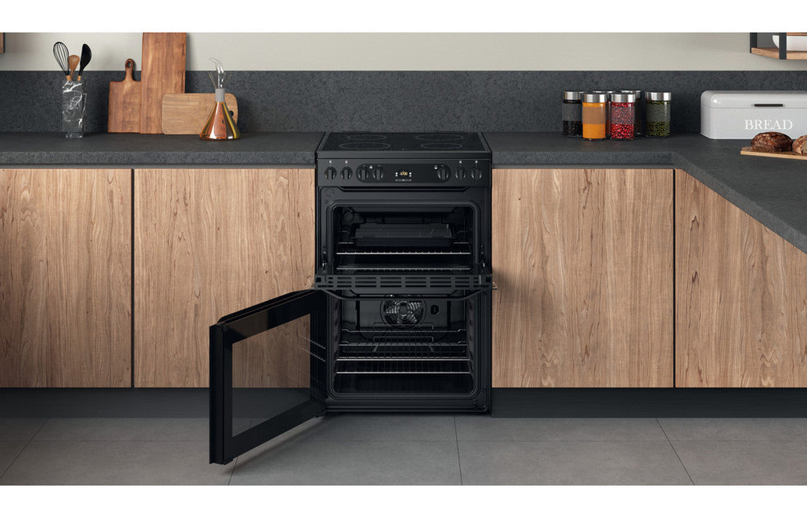Hotpoint HDM67V92HCB/UK Electric Cooker - Black