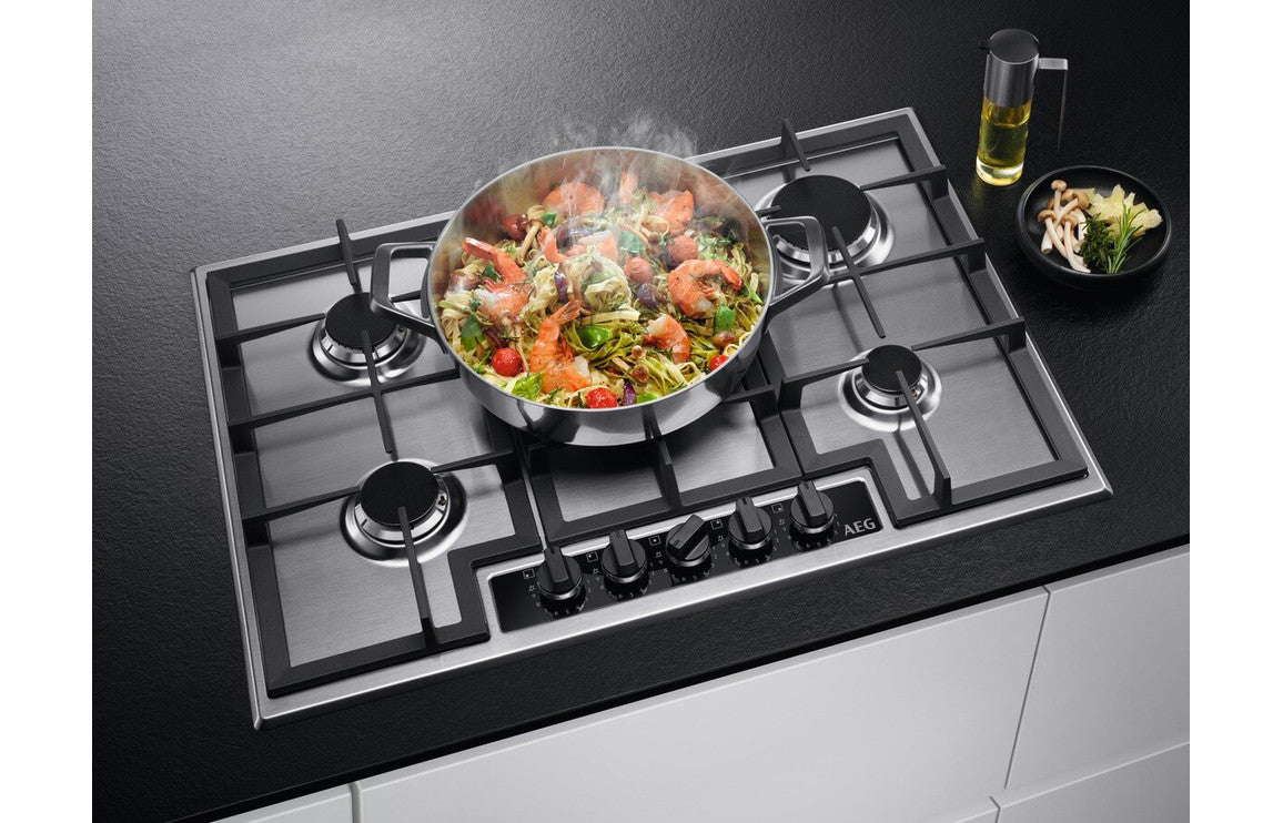 AEG HGB75420YM 75cm Gas Hob - Stainless Steel