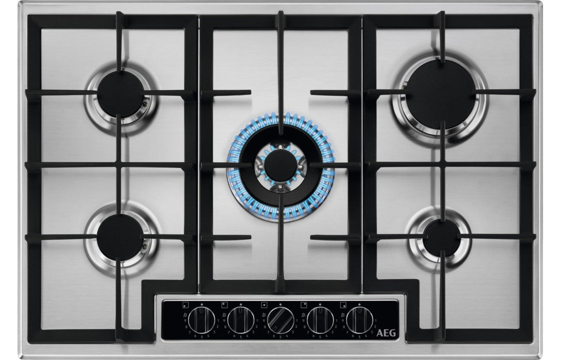 AEG HGB75420YM 75cm Gas Hob - Stainless Steel