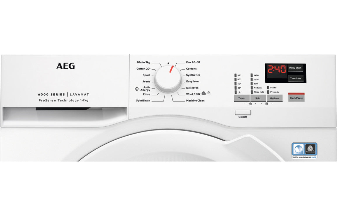 AEG L6FBK741B F/S 7kg 1400rpm Washing Machine - White