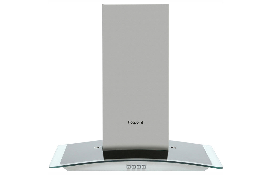 Hotpoint PHGC6.4FLMX 60cm Curved Glass Chimney Hood - Stainless Steel