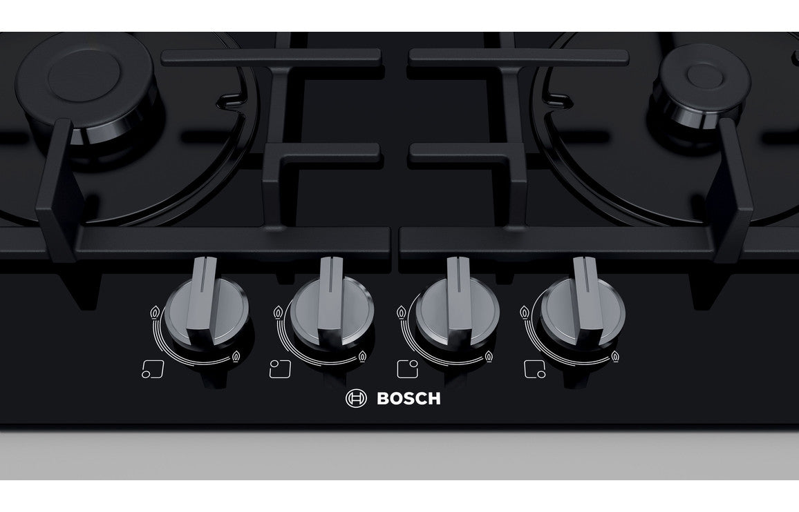 Bosch Series 4 PNP6B6B90 60cm Gas On Glass Hob - Black Glass