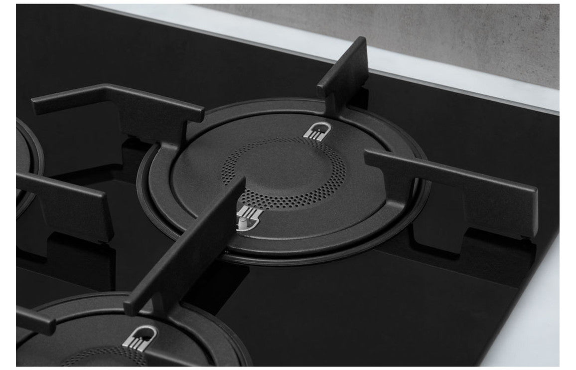 Whirlpool POW 75D2/NB 75cm Gas On Glass Hob - Black