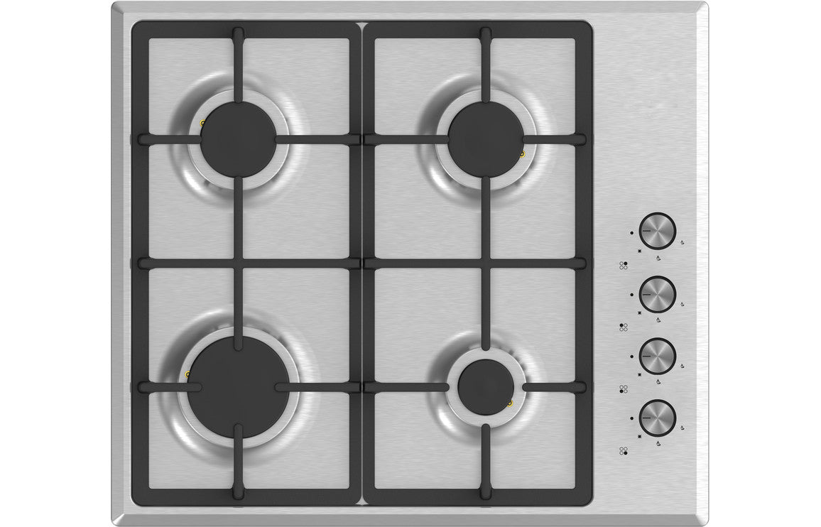 Prima PRGH108 60cm Gas Hob (Cast Iron) - Stainless Steel