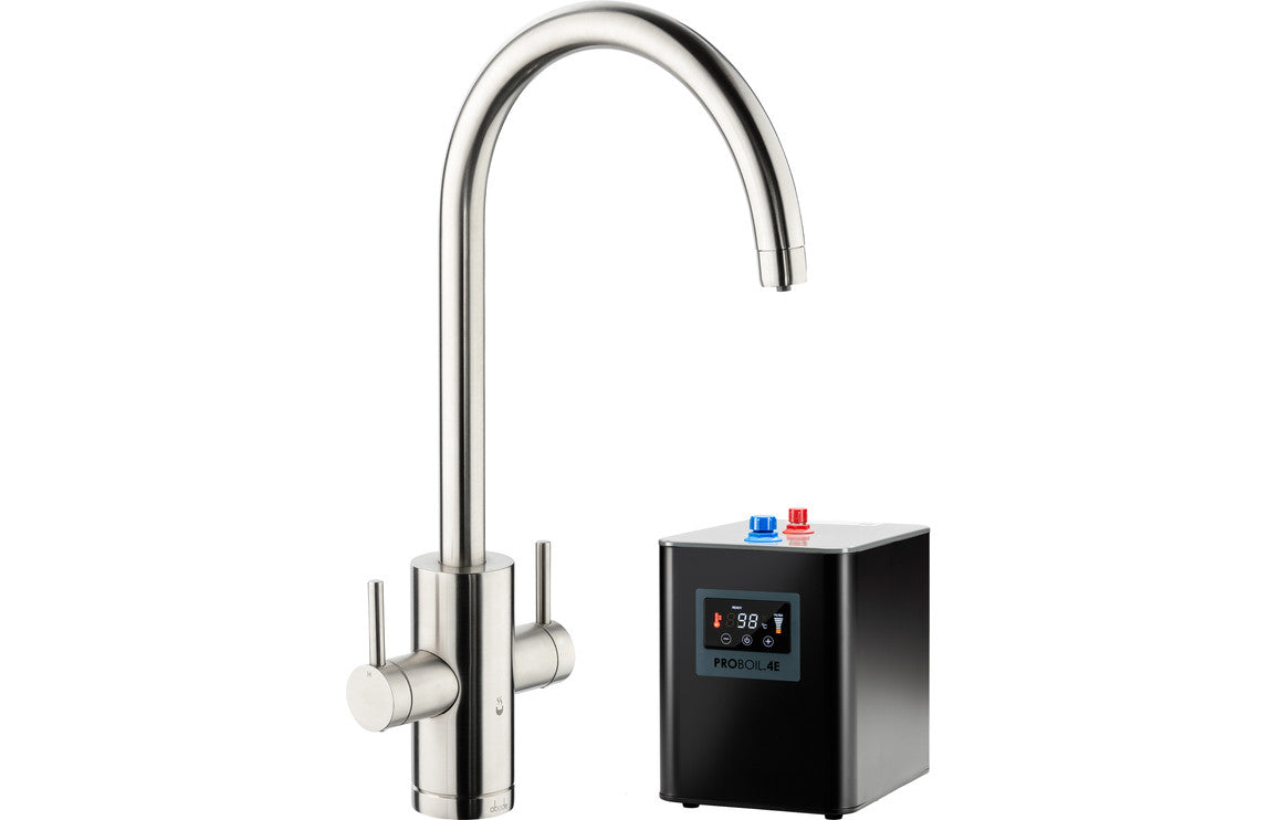 Abode Profile 4 IN 1 Monobloc Tap &amp; Proboil.4E Tank - Brushed Nickel