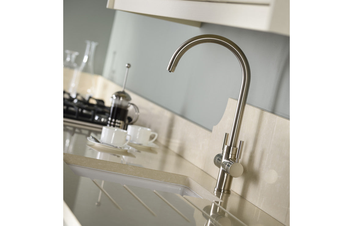 Abode Prostream 3 IN 1 Swan Spout Monobloc Tap - Brushed Nickel