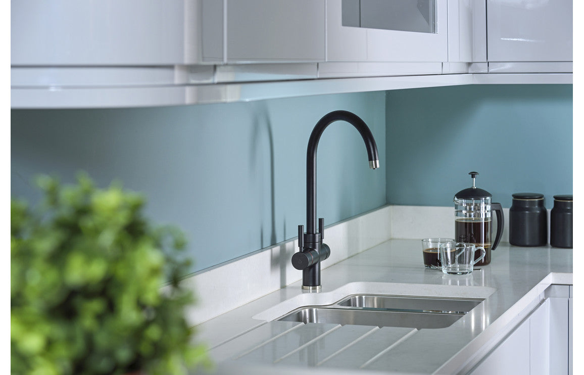 Abode Prostream 3 IN 1 Swan Spout Monobloc Tap - Matt Black