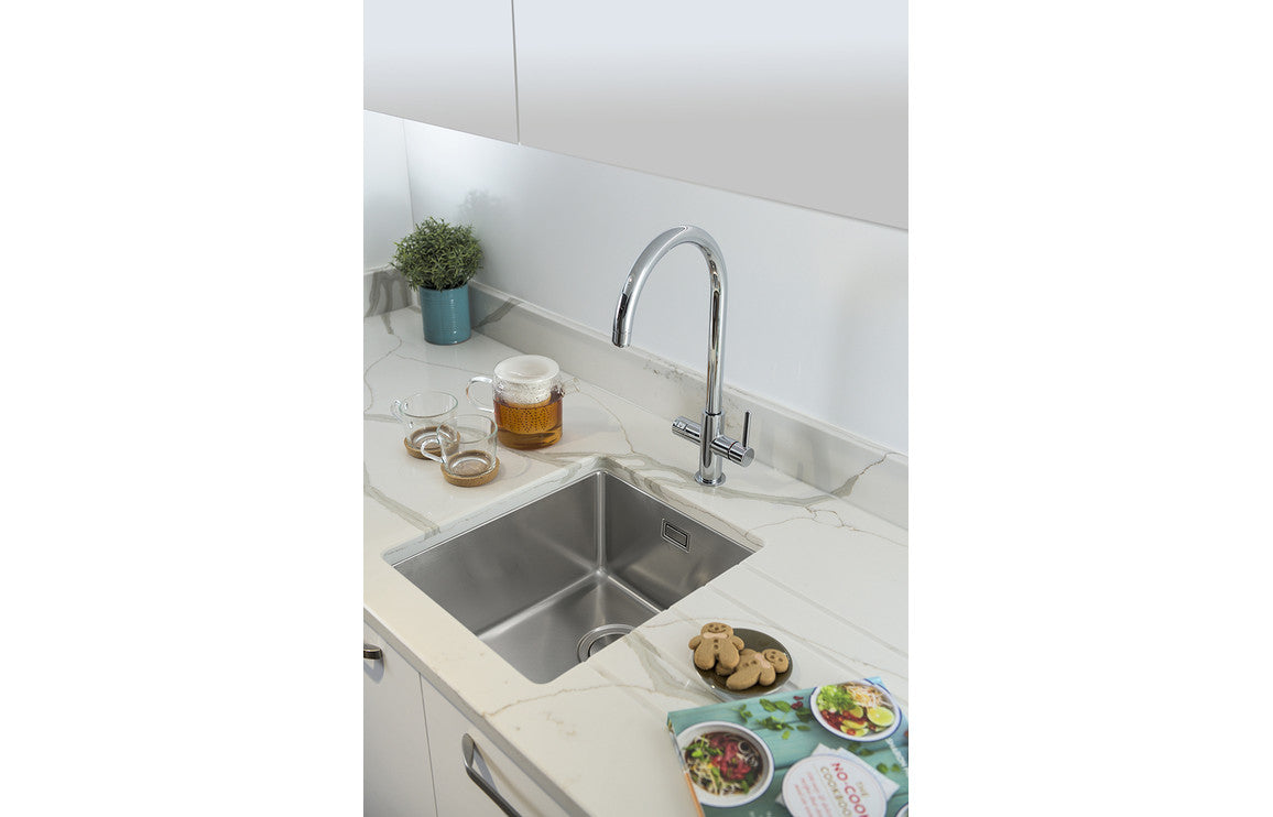 Abode Prothia 3 IN 1 Swan Spout Slimline Monobloc Tap - Chrome