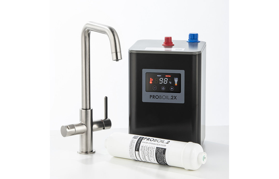 Abode Prothia 3 IN 1 Quad Spout Slimline Monobloc Tap - Matt Black