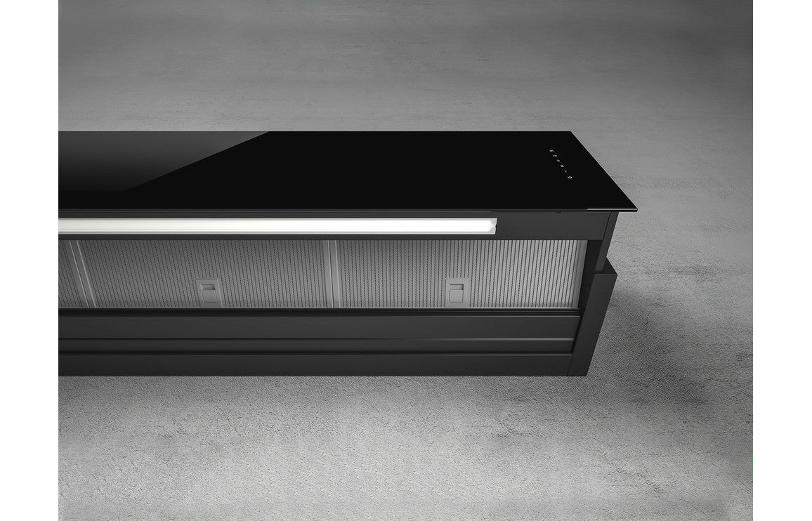 Elica Rules 120cm Integrated Chimney Hood - Black Glass