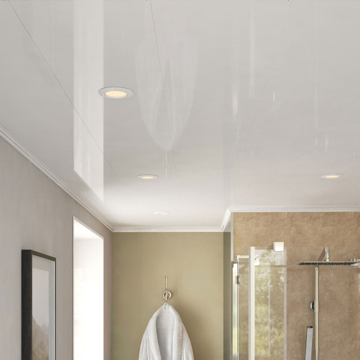 PVC Ceiling Panels - Single White Gloss - 4m
