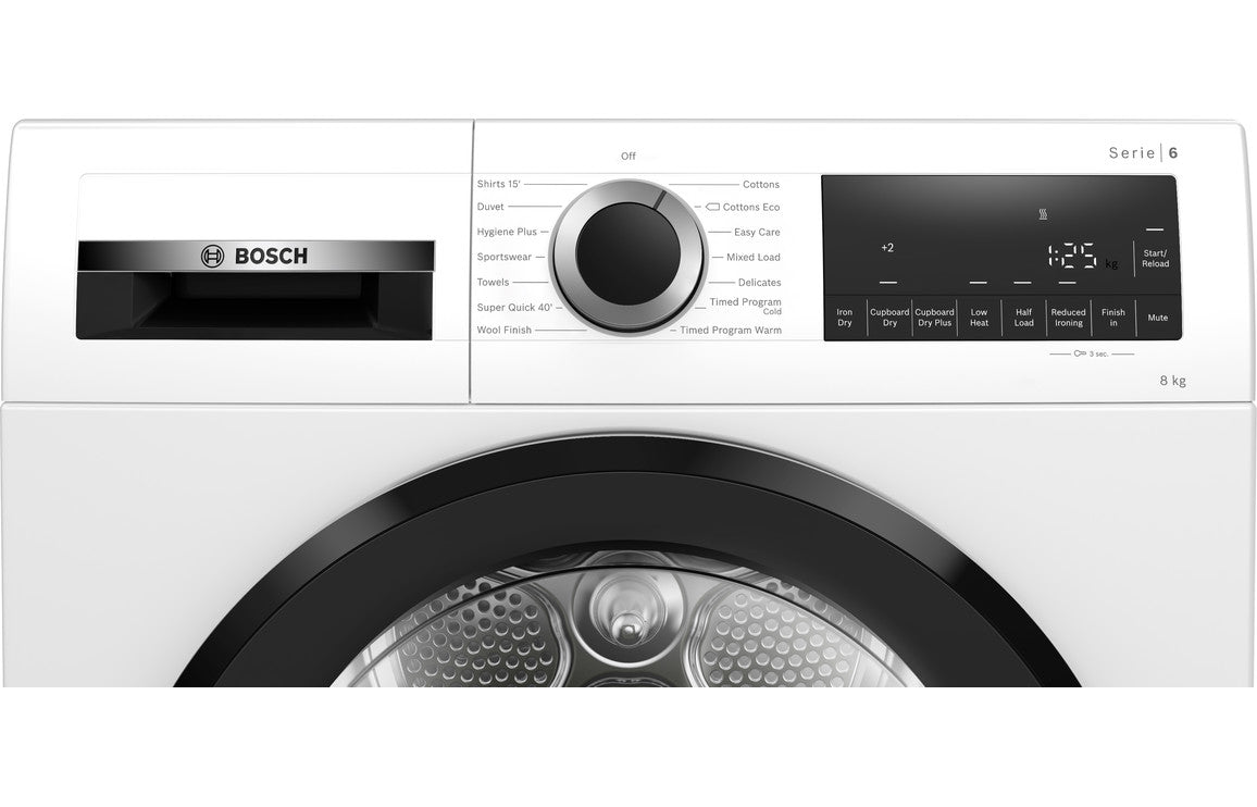 Bosch Series 6 WPG23108GB F/S 8kg Condenser Dryer - White