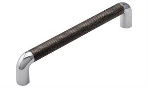Lany Knurled Handle, Pewter/Chrome, 160mm Centres