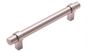 Strapped Bar Handle, Brushed Nickel, 224mm Centres