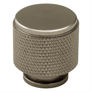 Milan Knob, Knurled Brushed Nickel, 25mm