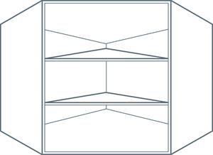 White Kitchen Angled Corner Wall Cabinet 600x600x720mm