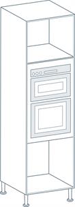 Light Grey Kitchen Tall Oven Housing for 720mm Wall Cabinet 600x560x1970mm