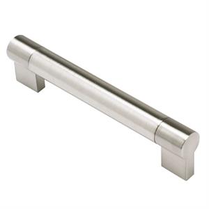 Keyhole Bar Handle, Brushed Nickel, 22mm Diameter, 456mm Centres